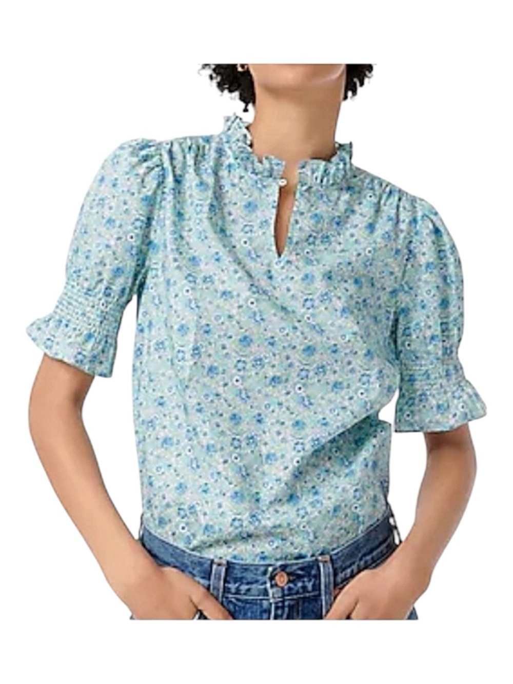 J.‎ Crew x Liberty London Puff-sleeve Amelie Floral Blouse Top